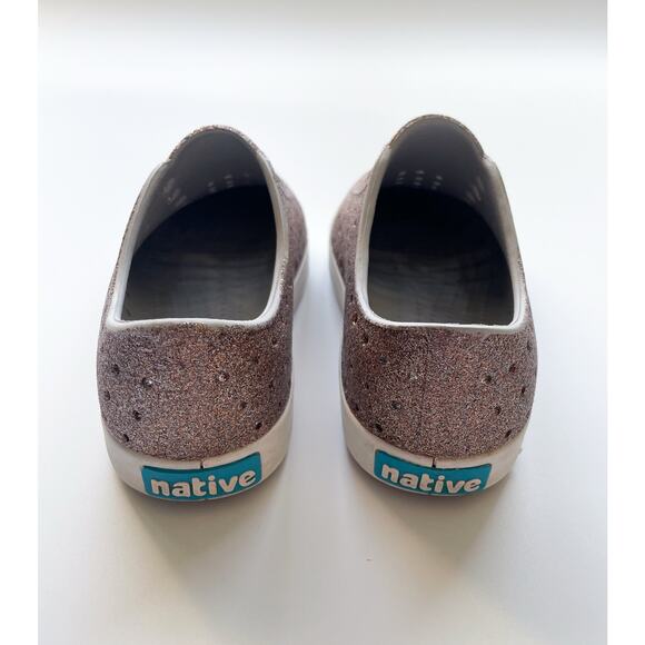 Native Kids Jefferson Bling Glitter Shoes Rose Gold Size 12 Slip On - Picture 5 of 6